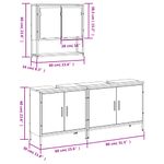 Casa si Gradina - Mobilier - Seturi de mobilier - Seturi baie - Set mobilier de baie, 3 piese, stejar fumuriu, lemn prelucrat - Infinity.ro