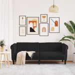 Casa si Gradina - Mobilier - Canapele si coltare - Canapele - Canapea cu 3 locuri, Negru, catifea - Infinity.ro