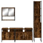 Casa si Gradina - Mobilier - Seturi de mobilier - Seturi baie - Set mobilier de baie, 4 piese, stejar fumuriu, lemn prelucrat - Infinity.ro