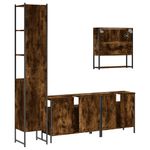 Casa si Gradina - Mobilier - Seturi de mobilier - Seturi baie - Set mobilier de baie, 4 piese, stejar fumuriu, lemn prelucrat - Infinity.ro