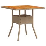 Casa si Gradina - Gradina si terasa - Mobilier exterior - Mese gradina - Masa de gradina, bej, 80x80x75 cm, poliratan si lemn acacia - Infinity.ro