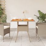 Casa si Gradina - Gradina si terasa - Mobilier exterior - Mese gradina - Masa de gradina, bej, 80x80x75 cm, poliratan si lemn acacia - Infinity.ro