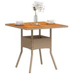 Casa si Gradina - Gradina si terasa - Mobilier exterior - Mese gradina - Masa de gradina, bej, 80x80x75 cm, poliratan si lemn acacia - Infinity.ro
