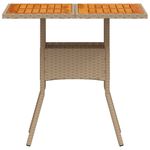 Casa si Gradina - Gradina si terasa - Mobilier exterior - Mese gradina - Masa de gradina, bej, 80x80x75 cm, poliratan si lemn acacia - Infinity.ro