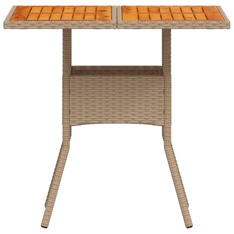 Casa si Gradina - Gradina si terasa - Mobilier exterior - Mese gradina - Masa de gradina, bej, 80x80x75 cm, poliratan si lemn acacia - Infinity.ro