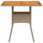 Casa si Gradina - Gradina si terasa - Mobilier exterior - Mese gradina - Masa de gradina, bej, 80x80x75 cm, poliratan si lemn acacia - Infinity.ro