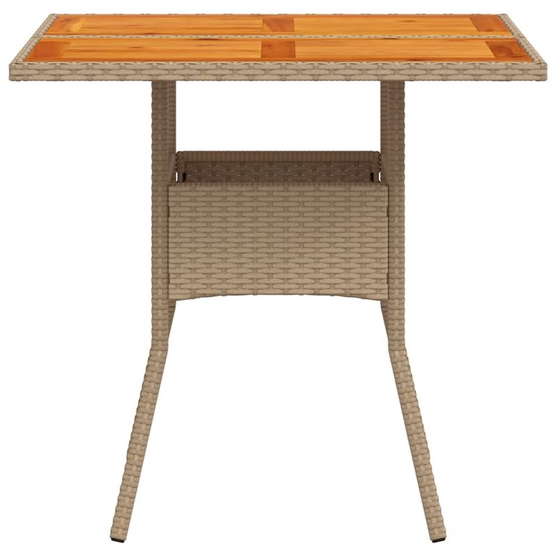 Casa si Gradina - Gradina si terasa - Mobilier exterior - Mese gradina - Masa de gradina, bej, 80x80x75 cm, poliratan si lemn acacia - Infinity.ro