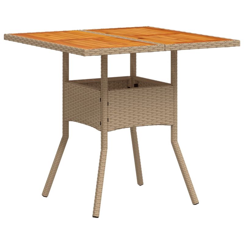 Casa si Gradina - Gradina si terasa - Mobilier exterior - Mese gradina - Masa de gradina, bej, 80x80x75 cm, poliratan si lemn acacia - Infinity.ro