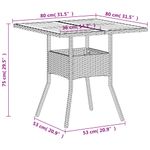Casa si Gradina - Gradina si terasa - Mobilier exterior - Mese gradina - Masa de gradina, bej, 80x80x75 cm, poliratan si lemn acacia - Infinity.ro