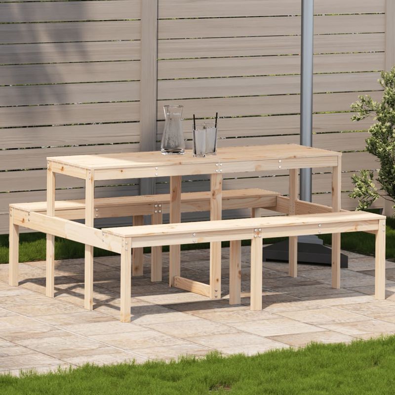 Casa si Gradina - Gradina si terasa - Mobilier exterior - Mese gradina - Masa de picnic, 160x134x75 cm, lemn masiv de pin - Infinity.ro