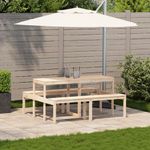 Casa si Gradina - Gradina si terasa - Mobilier exterior - Mese gradina - Masa de picnic, 160x134x75 cm, lemn masiv de pin - Infinity.ro