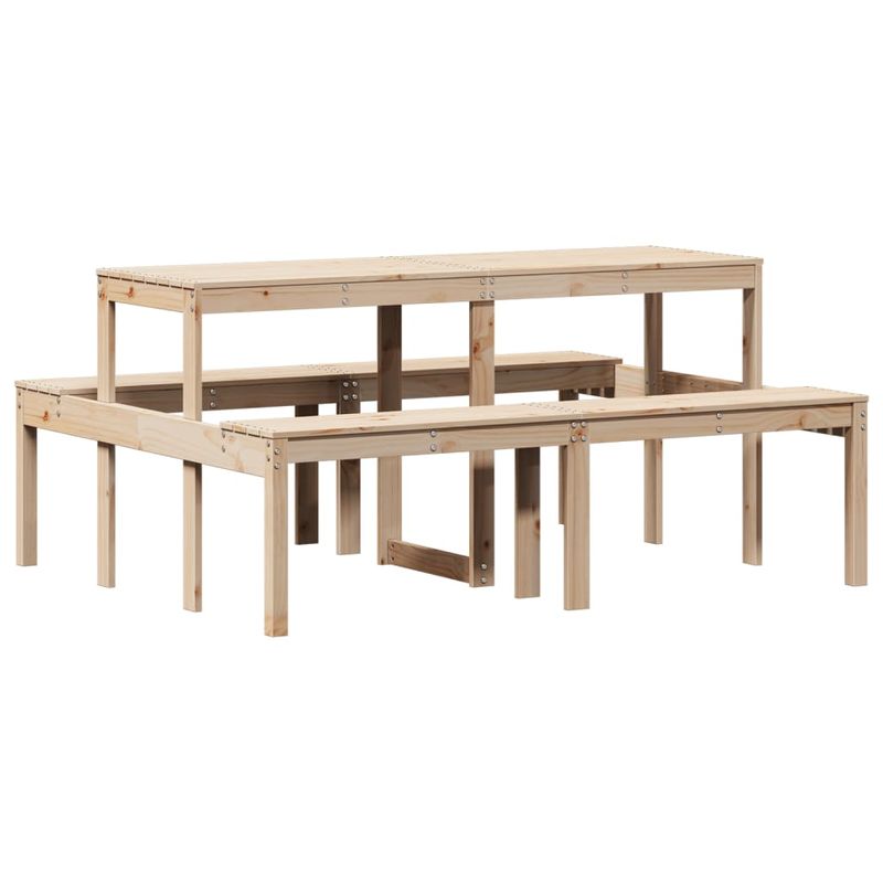 Casa si Gradina - Gradina si terasa - Mobilier exterior - Mese gradina - Masa de picnic, 160x134x75 cm, lemn masiv de pin - Infinity.ro