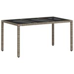 Casa si Gradina - Gradina si terasa - Mobilier exterior - Mese gradina - Masa gradina blat din sticla gri deschis 150x90x75 cm poliratan - Infinity.ro