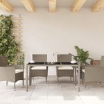 Casa si Gradina - Gradina si terasa - Mobilier exterior - Mese gradina - Masa gradina blat din sticla gri deschis 150x90x75 cm poliratan - Infinity.ro