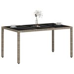 Casa si Gradina - Gradina si terasa - Mobilier exterior - Mese gradina - Masa gradina blat din sticla gri deschis 150x90x75 cm poliratan - Infinity.ro