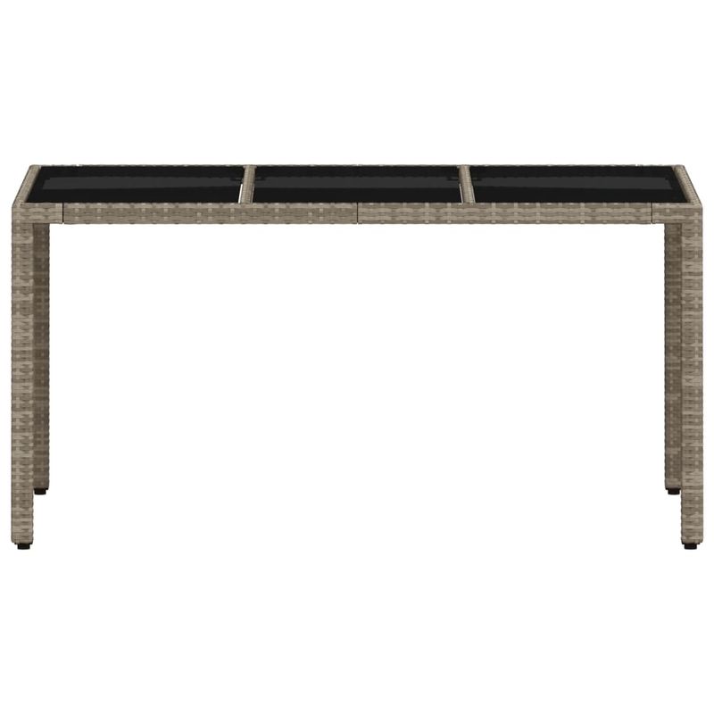 Casa si Gradina - Gradina si terasa - Mobilier exterior - Mese gradina - Masa gradina blat din sticla gri deschis 150x90x75 cm poliratan - Infinity.ro