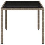Casa si Gradina - Gradina si terasa - Mobilier exterior - Mese gradina - Masa gradina blat din sticla gri deschis 150x90x75 cm poliratan - Infinity.ro