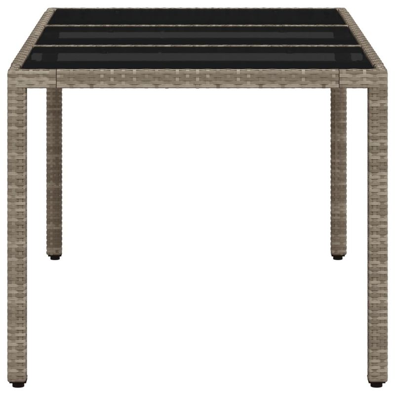 Casa si Gradina - Gradina si terasa - Mobilier exterior - Mese gradina - Masa gradina blat din sticla gri deschis 150x90x75 cm poliratan - Infinity.ro