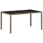 Casa si Gradina - Gradina si terasa - Mobilier exterior - Mese gradina - Masa gradina blat din sticla gri deschis 150x90x75 cm poliratan - Infinity.ro