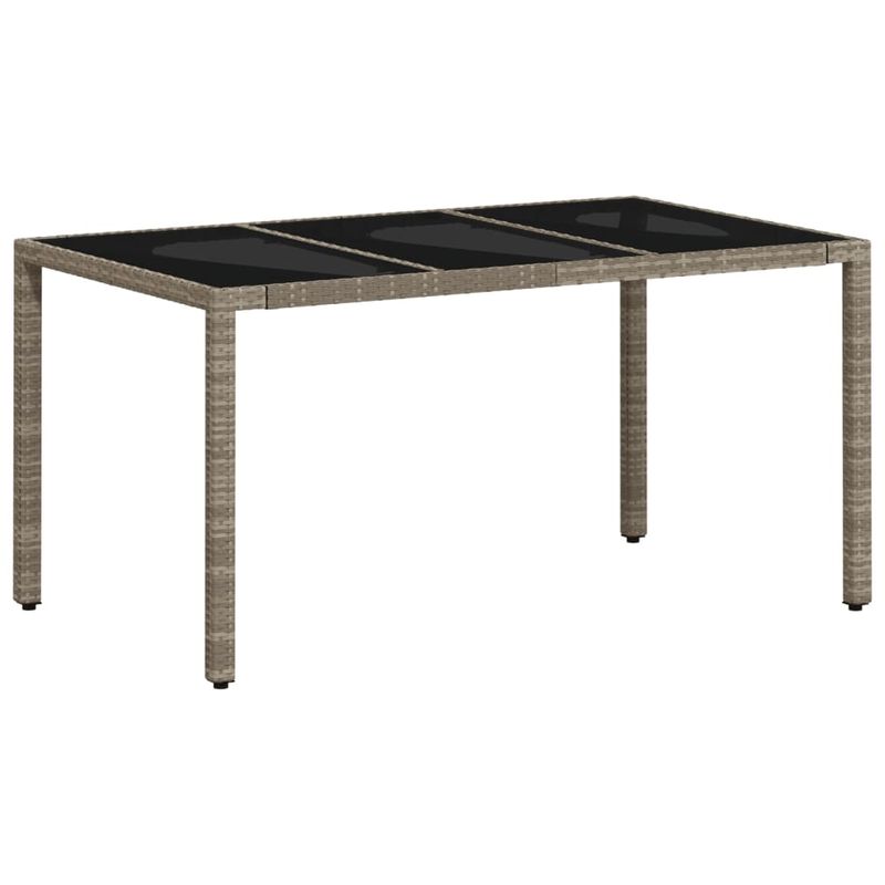 Casa si Gradina - Gradina si terasa - Mobilier exterior - Mese gradina - Masa gradina blat din sticla gri deschis 150x90x75 cm poliratan - Infinity.ro