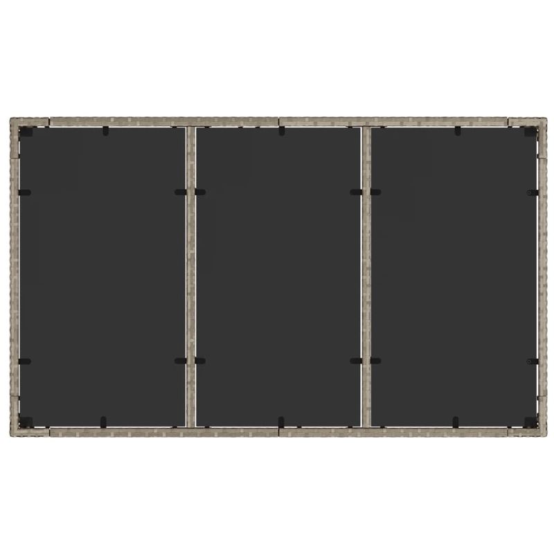 Casa si Gradina - Gradina si terasa - Mobilier exterior - Mese gradina - Masa gradina blat din sticla gri deschis 150x90x75 cm poliratan - Infinity.ro