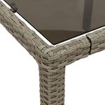 Casa si Gradina - Gradina si terasa - Mobilier exterior - Mese gradina - Masa gradina blat din sticla gri deschis 150x90x75 cm poliratan - Infinity.ro