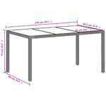Casa si Gradina - Gradina si terasa - Mobilier exterior - Mese gradina - Masa gradina blat din sticla gri deschis 150x90x75 cm poliratan - Infinity.ro
