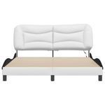 Casa si Gradina - Mobilier - Paturi si accesorii - Paturi - Cadru de pat cu LED, alb si negru, 160x200 cm, piele ecologica - Infinity.ro