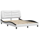 Casa si Gradina - Mobilier - Paturi si accesorii - Paturi - Cadru de pat cu LED, alb si negru, 120x200 cm, piele ecologica - Infinity.ro