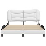 Casa si Gradina - Mobilier - Paturi si accesorii - Paturi - Cadru de pat cu LED, alb si negru, 120x200 cm, piele ecologica - Infinity.ro
