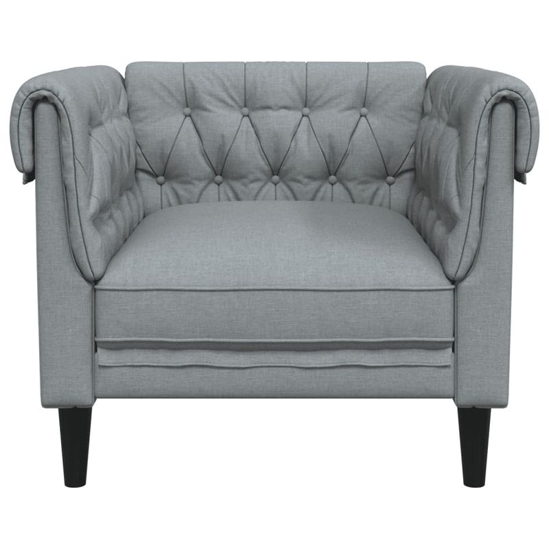 Casa si Gradina - Mobilier - Scaune si fotolii - Fotolii - Fotoliu Chesterfield gri deschis, material textil - Infinity.ro