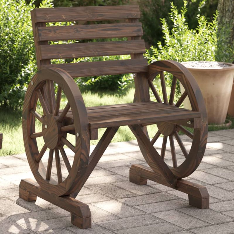 Casa si Gradina - Gradina si terasa - Mobilier exterior - Scaune si sezlonguri gradina - Scaune de gradina, 4 buc., lemn masiv de brad, maro închis - Infinity.ro