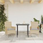 Casa si Gradina - Gradina si terasa - Mobilier exterior - Scaune si sezlonguri gradina - Fotolii de gradina cu perne, 2 buc., bej, poliratan - Infinity.ro
