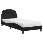 Casa si Gradina - Mobilier - Paturi si accesorii - Paturi - Pat continental cu saltea, negru, 80x200 cm, piele ecologica - Infinity.ro