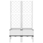 Casa si Gradina - Gradinarit si plante - Plante si ghivece - Ghivece si suporturi - Jardiniera de gradina cu spalier, alb, 80x40x142 cm, PP - Infinity.ro