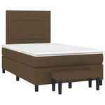 Casa si Gradina - Mobilier - Paturi si accesorii - Paturi - Pat box spring cu saltea, maro inchis, 120x190 cm, textil - Infinity.ro