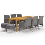 Casa si Gradina - Gradina si terasa - Mobilier exterior - Seturi mobila gradina - Set mobilier de gradina, 11 piese, gri și maro - Infinity.ro