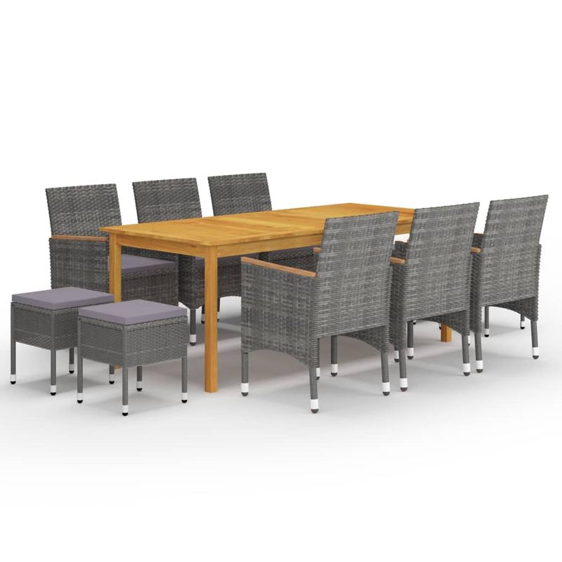 Casa si Gradina - Gradina si terasa - Mobilier exterior - Seturi mobila gradina - Set mobilier de gradina, 11 piese, gri și maro - Infinity.ro