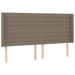 Casa si Gradina - Mobilier - Paturi si accesorii - Accesorii paturi - Tablie de pat cu aripioare gri taupe 183x16x118/128 cm textil - Infinity.ro