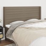 Casa si Gradina - Mobilier - Paturi si accesorii - Accesorii paturi - Tablie de pat cu aripioare gri taupe 183x16x118/128 cm textil - Infinity.ro