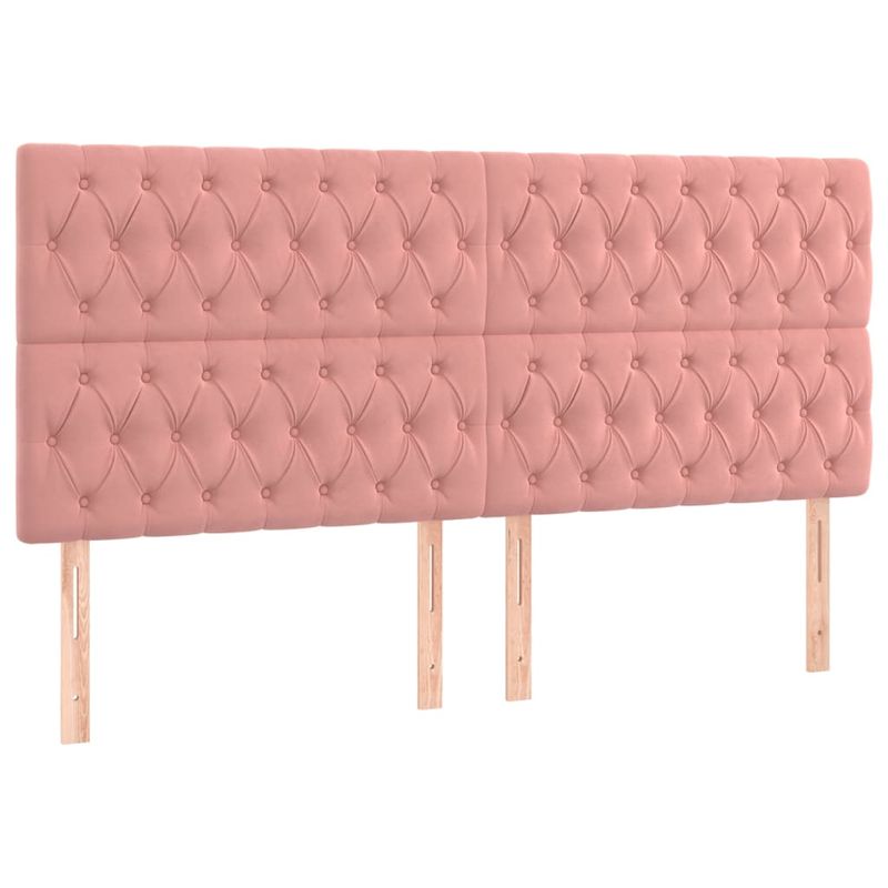 Casa si Gradina - Mobilier - Paturi si accesorii - Paturi - Pat box spring cu saltea, roz, 180x200 cm, catifea - Infinity.ro