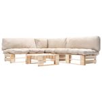 Casa si Gradina - Gradina si terasa - Mobilier exterior - Seturi mobila gradina - Set mobilier gradina paleti cu perne nisipii, 4 piese, lemn - Infinity.ro