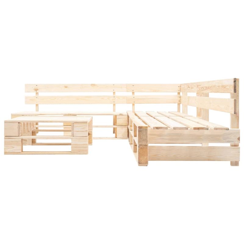 Casa si Gradina - Gradina si terasa - Mobilier exterior - Seturi mobila gradina - Set mobilier gradina paleti cu perne nisipii, 4 piese, lemn - Infinity.ro