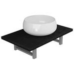 Casa si Gradina - Mobilier - Seturi de mobilier - Seturi baie - Set mobilier de baie, 2 piese, negru, ceramica, mărime raft de 60 cm și chiuvetă rotundă de 40 cm - Infinity.ro