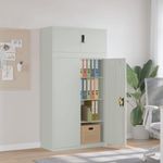 Casa si Gradina - Constructii - Depozitare, transport si protectie - Rafturi, fisete si vestiare - Fiset, gri deschis, 90x40x180 cm, otel - Infinity.ro