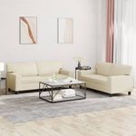 Casa si Gradina - Mobilier - Seturi de mobilier - Seturi living - Set de canapele, 2 piese, crem, piele ecologica - Infinity.ro