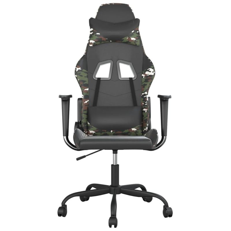 PC, gaming si accesorii - Gaming - Accesorii gaming - Scaune gaming - Scaun de gaming de masaj, negru si camuflaj, piele ecologica - Infinity.ro