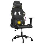 PC, gaming si accesorii - Gaming - Accesorii gaming - Scaune gaming - Scaun de gaming de masaj, negru si camuflaj, piele ecologica - Infinity.ro