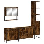 Casa si Gradina - Mobilier - Seturi de mobilier - Seturi baie - Set mobilier de baie, 4 piese, stejar fumuriu, lemn prelucrat - Infinity.ro