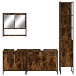 Casa si Gradina - Mobilier - Seturi de mobilier - Seturi baie - Set mobilier de baie, 4 piese, stejar fumuriu, lemn prelucrat - Infinity.ro
